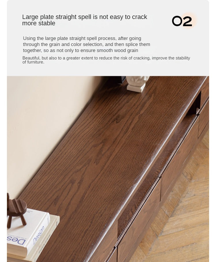 Oak, Solid Rubberwood Nordic Floor TV Cabinet.