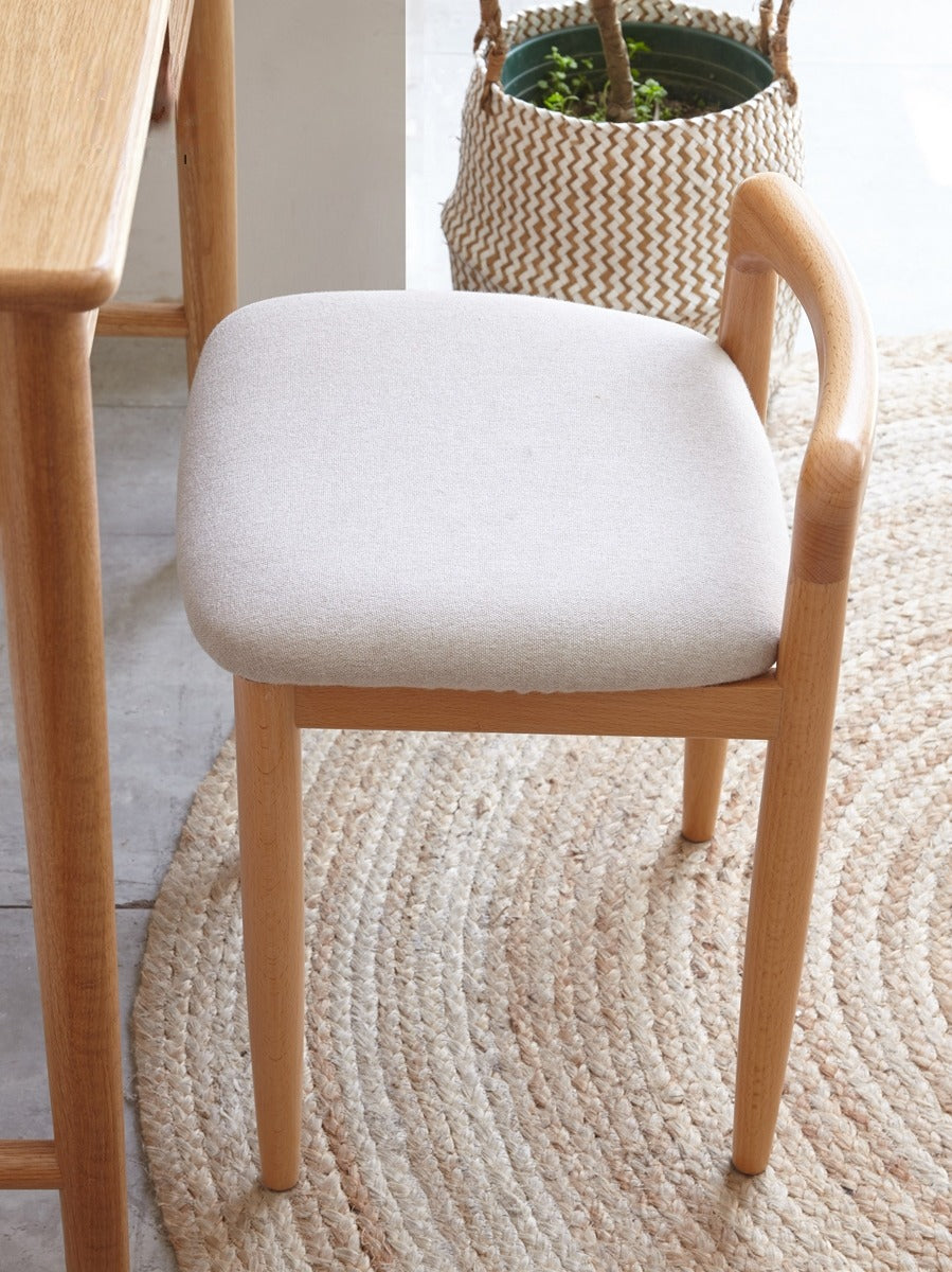 Beech solid wood makeup stool:
