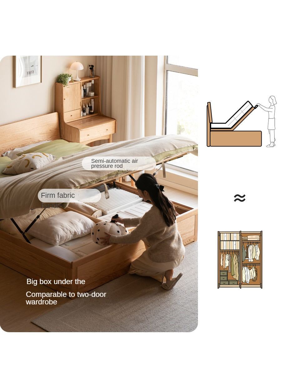 Oak Solid Wood Box Bed