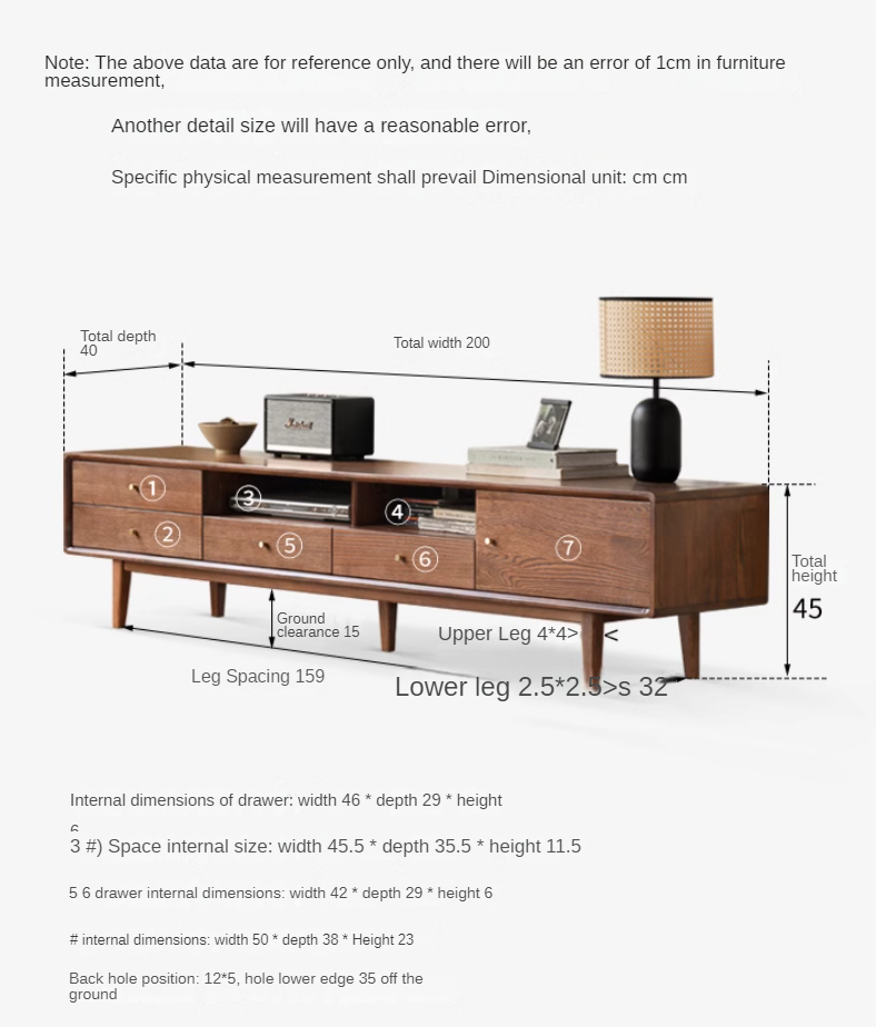 Oak Solid Wood Nordic Modern TV Stand