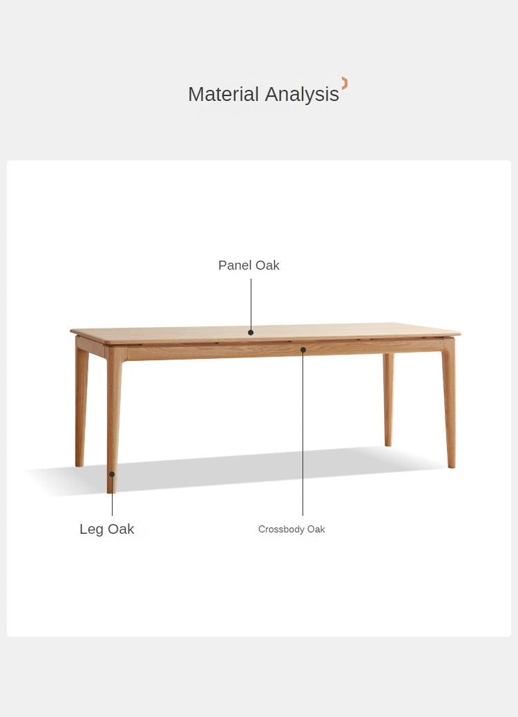 Oak, Ash Solid Wood Long Dinner Table