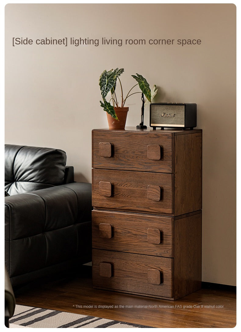 Black Walnut, Oak Solid Wood TV Cabinet Module Combination.