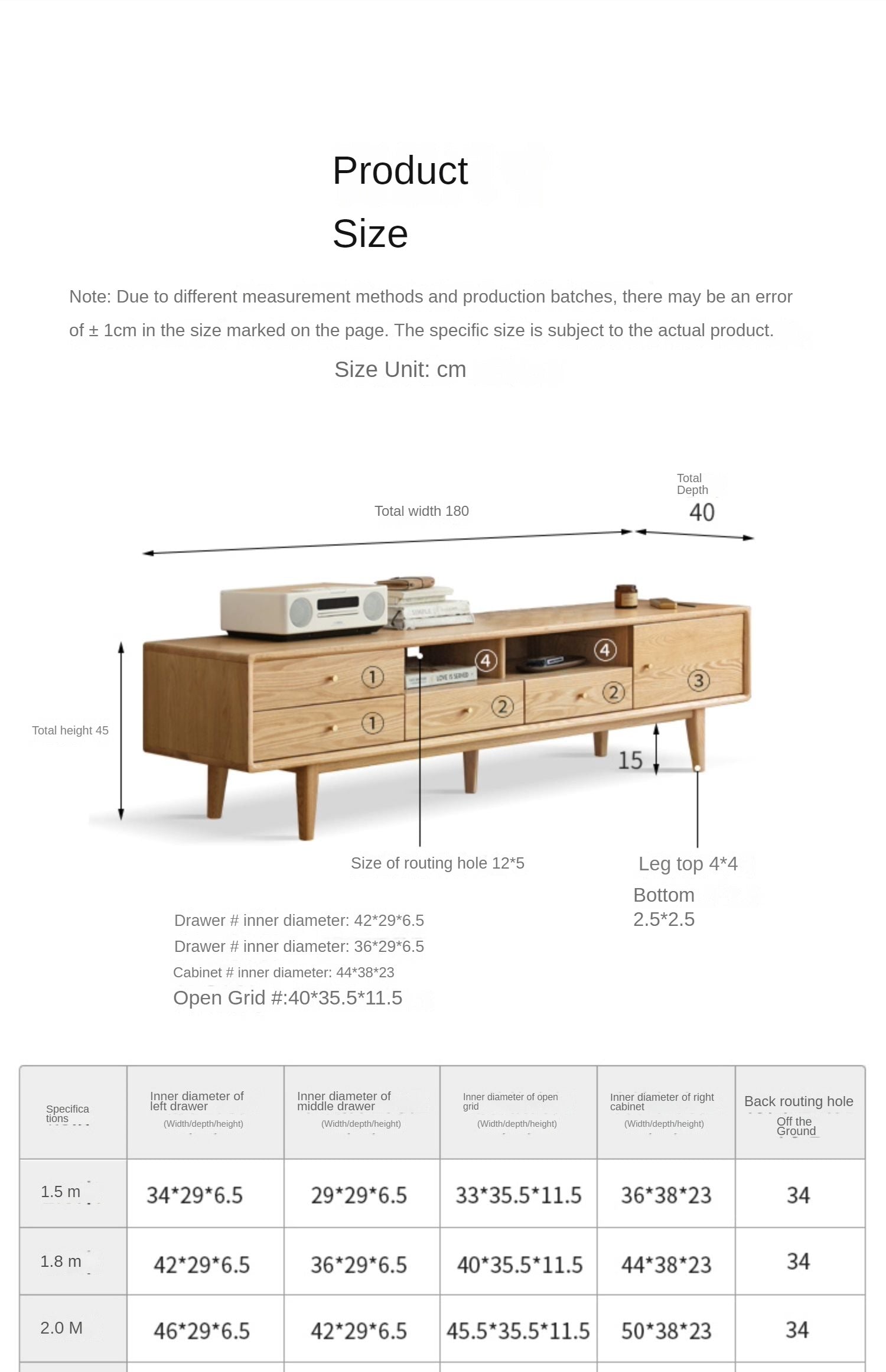 Oak Solid Wood TV Stand.