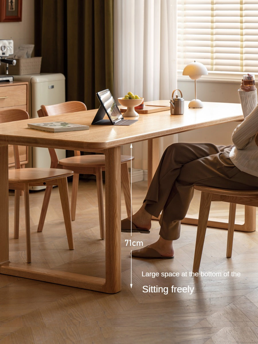 Oak Solid Wood Large Plate Dining Table