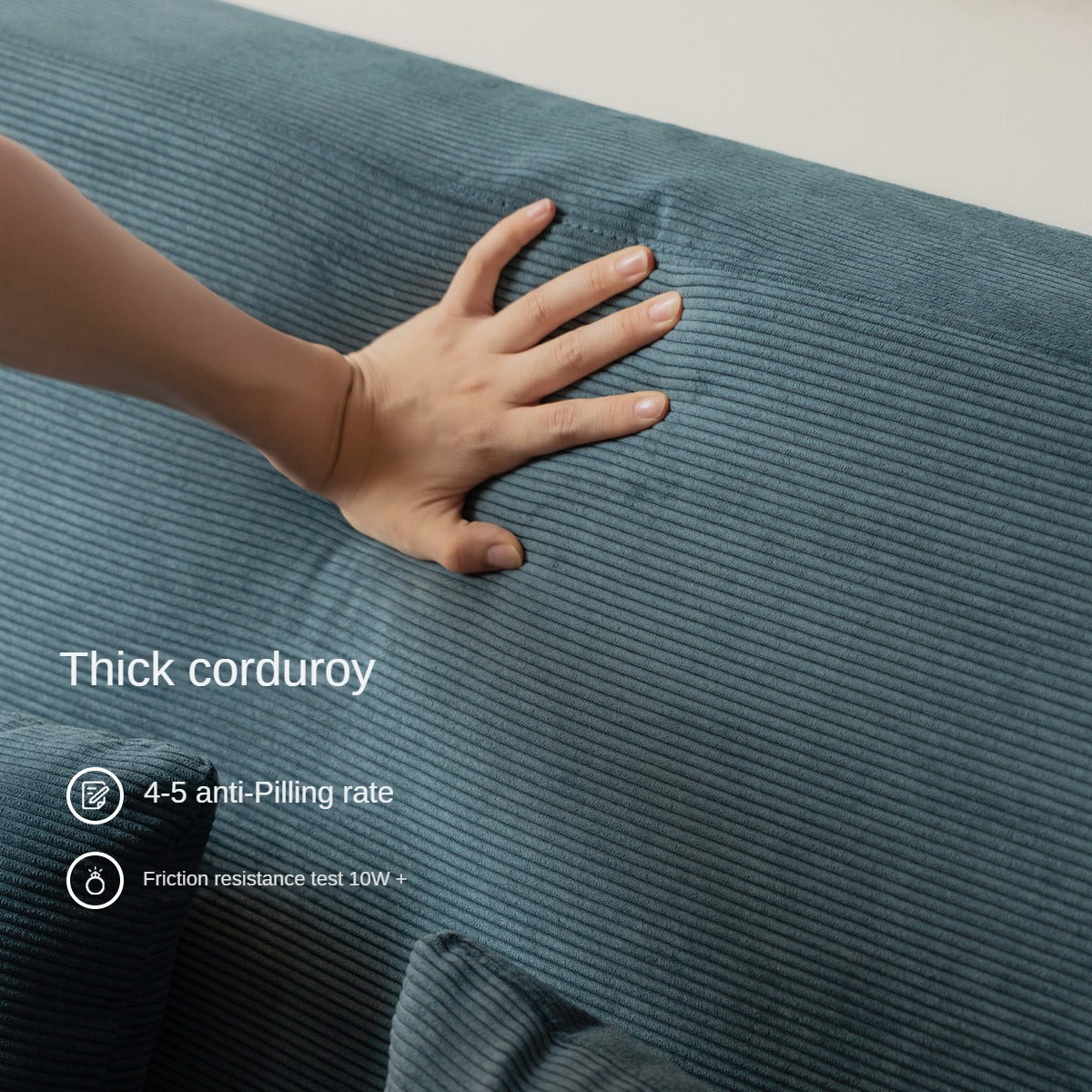 Fabric Modern Straight Retro Three Seater Sofa.