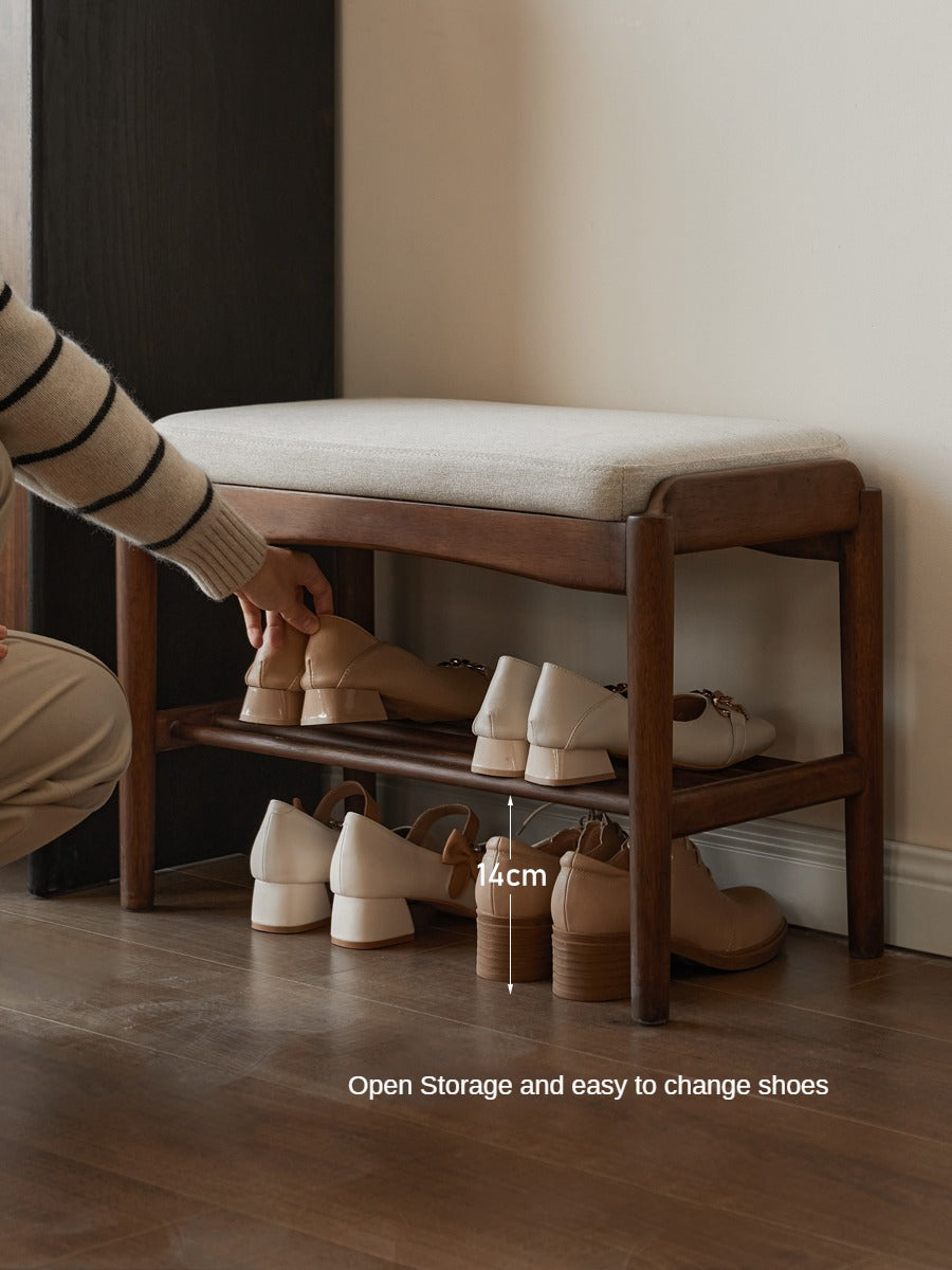 Black Walnut, Sandalwood Solid Wood Shoe Changing Stool