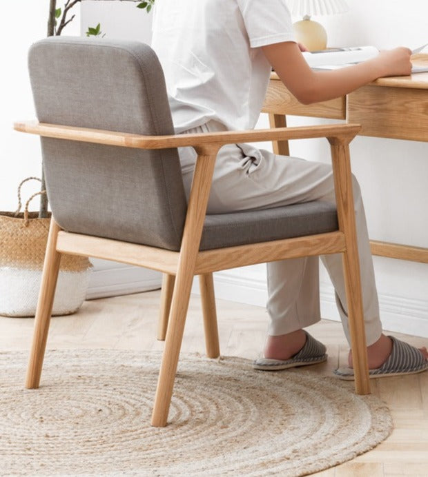 Oak Solid Wood Back Soft Dining Chair
