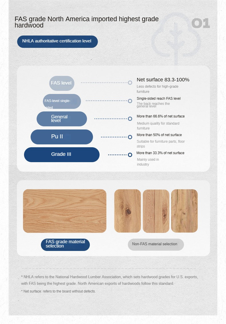 Ash, Oak Solid Wood Bed Minimalist