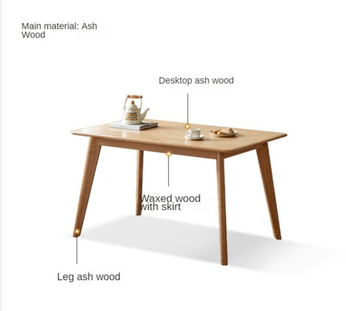 Oak, Ash Solid Wood Dining Table