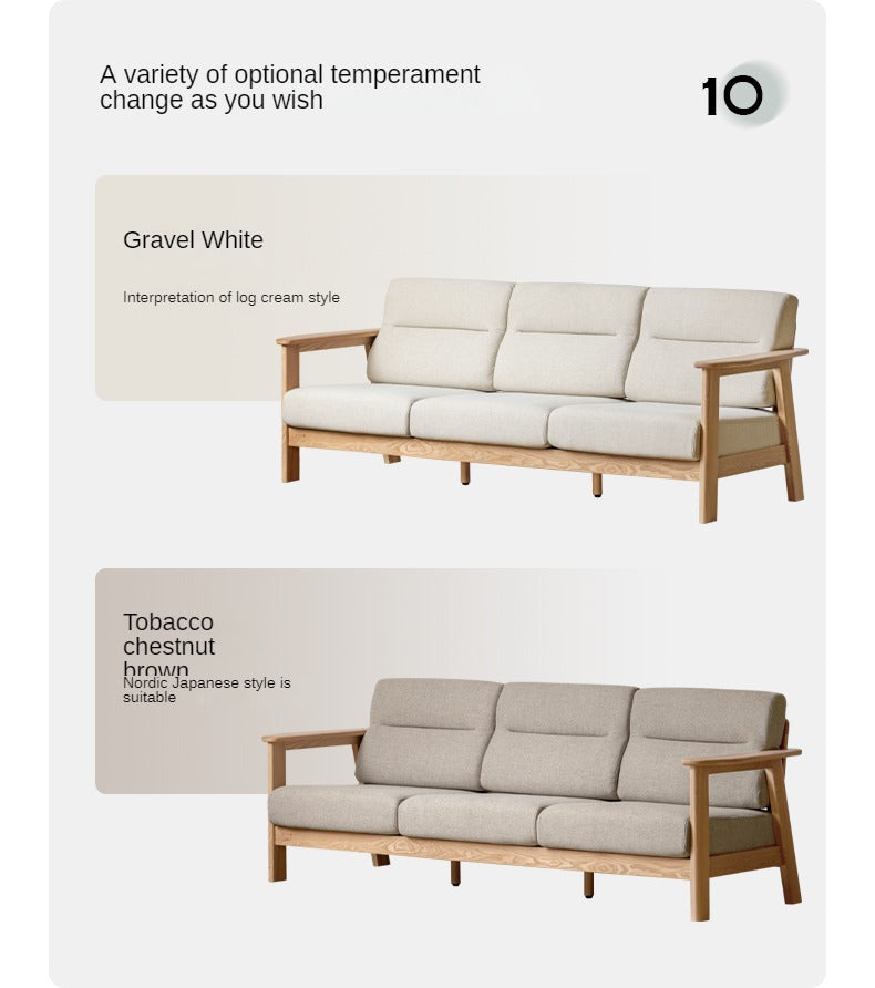 Ash Solid Wood Modern Sofa.