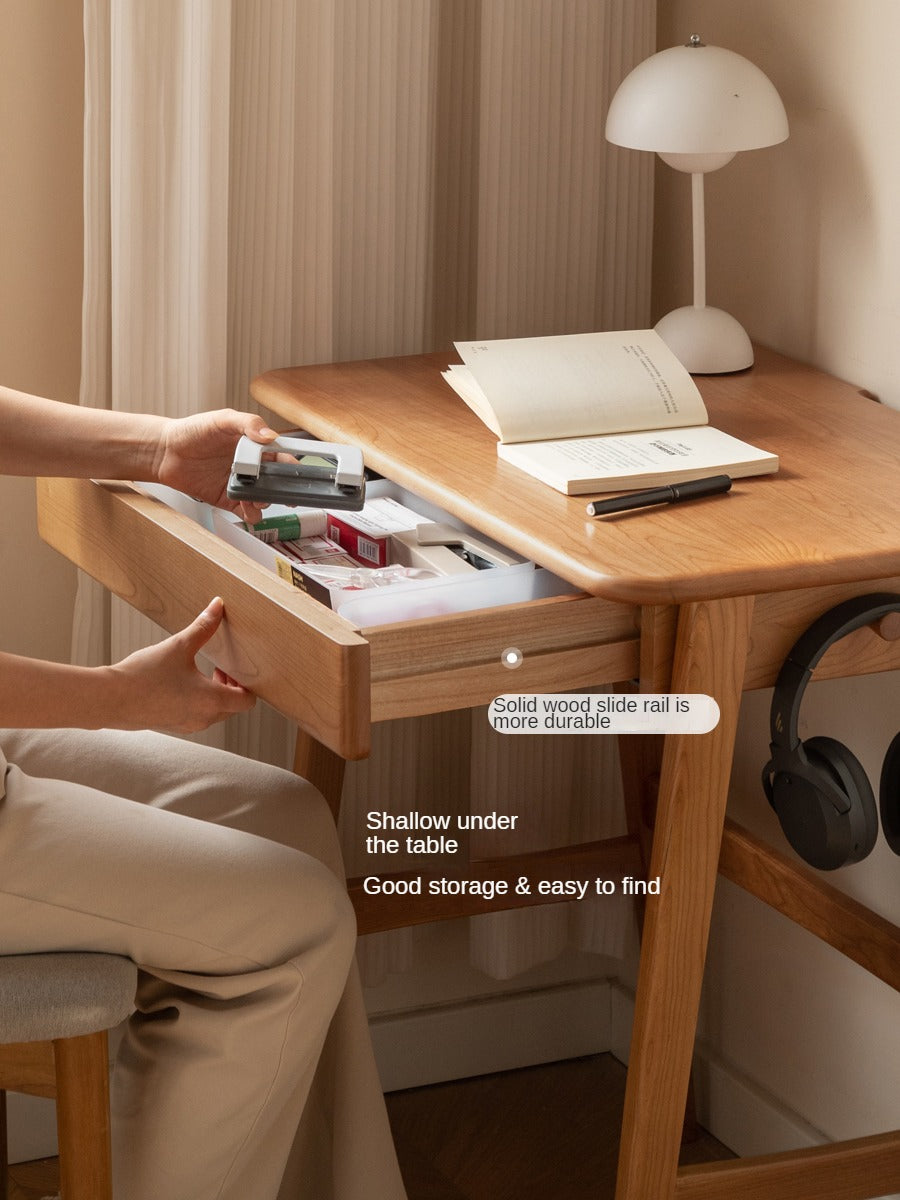 Cherry Solid Wood Desk With Drawers