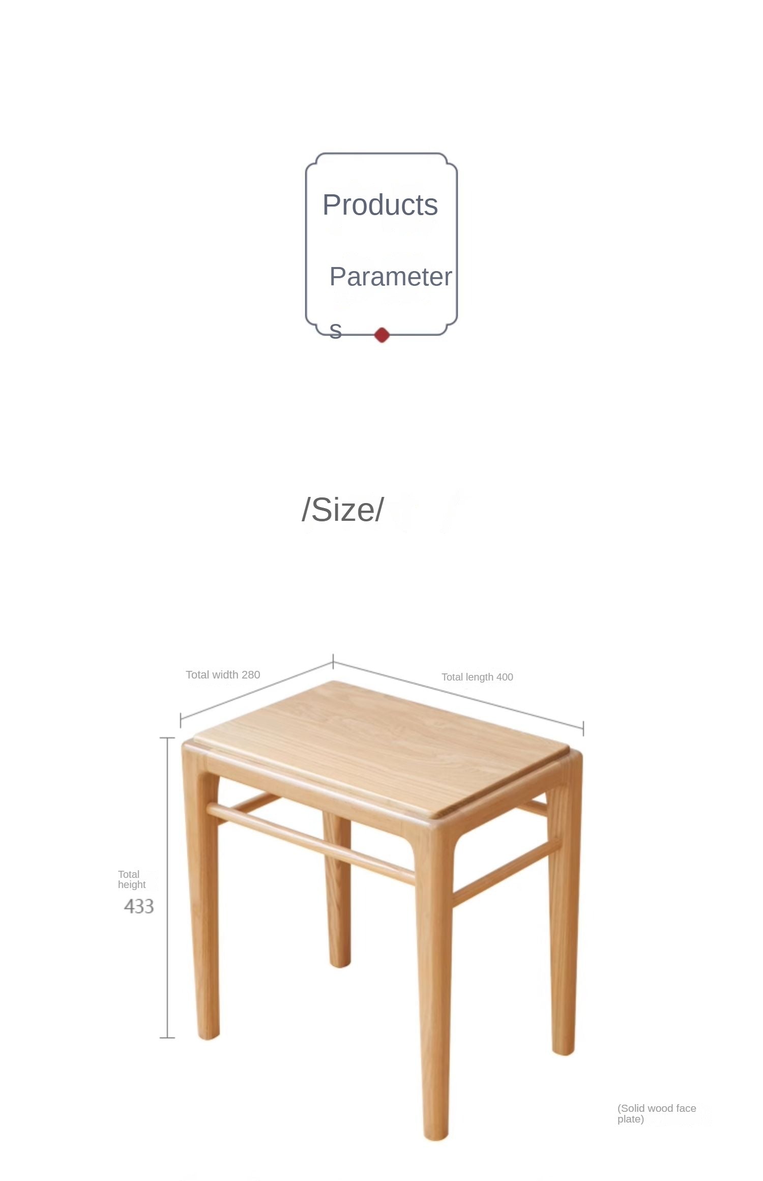 Ash Solid Wood Nordic Soft Makeup Stool