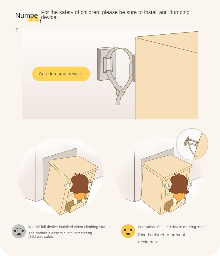 Beech Solid Wood Kids Wardrobe Sliding Door