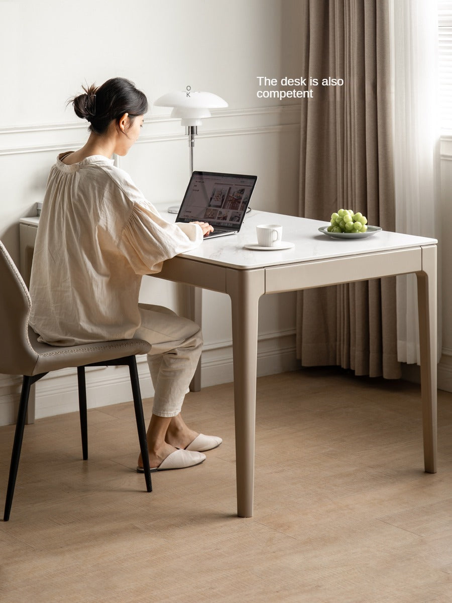 Poplar Solid Wood Light Luxury Slate Dining Table