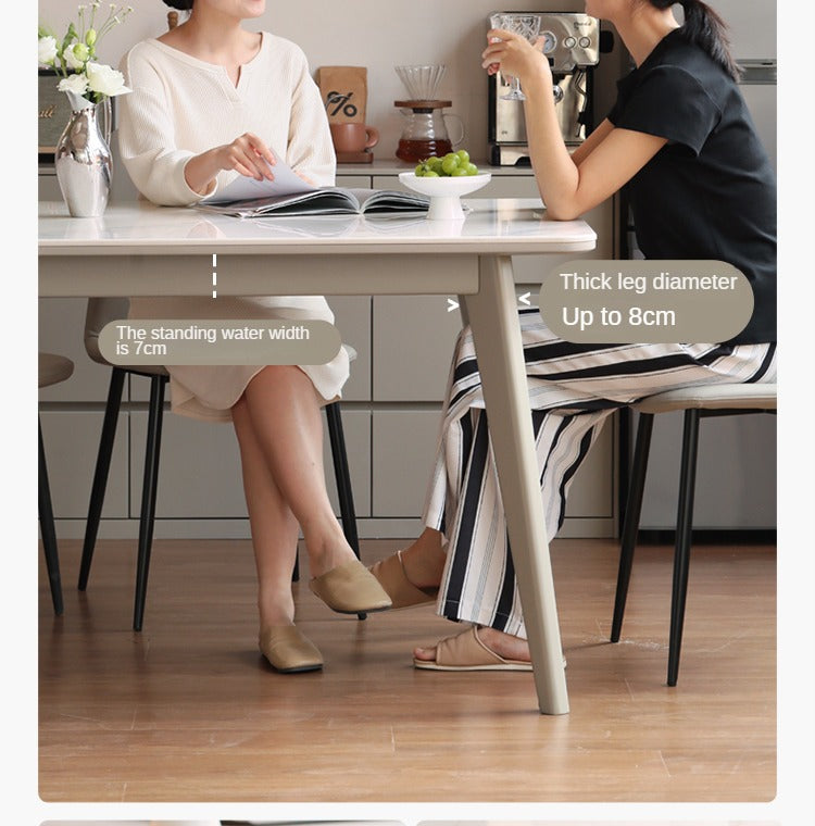 Poplar Solid Wood Modern Rock Plate Dining Table