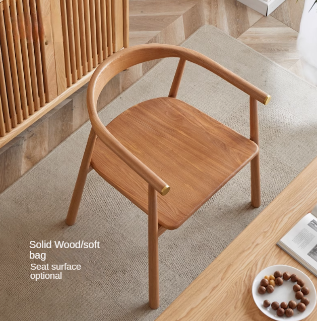 Ash Solid Wood Dining Soft Chair