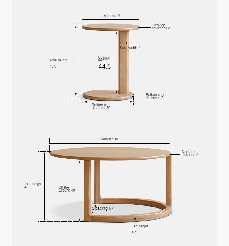 Ash Solid Wood Rock Plate Coffee Table
