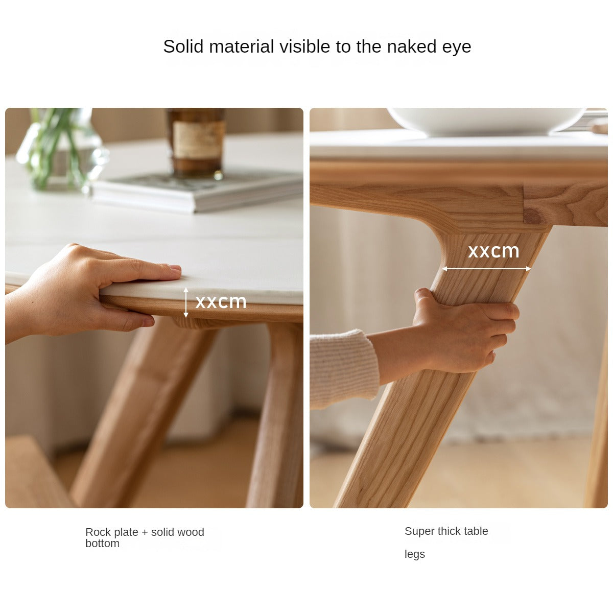 Ash Solid Wood Modern Rock Round Table.