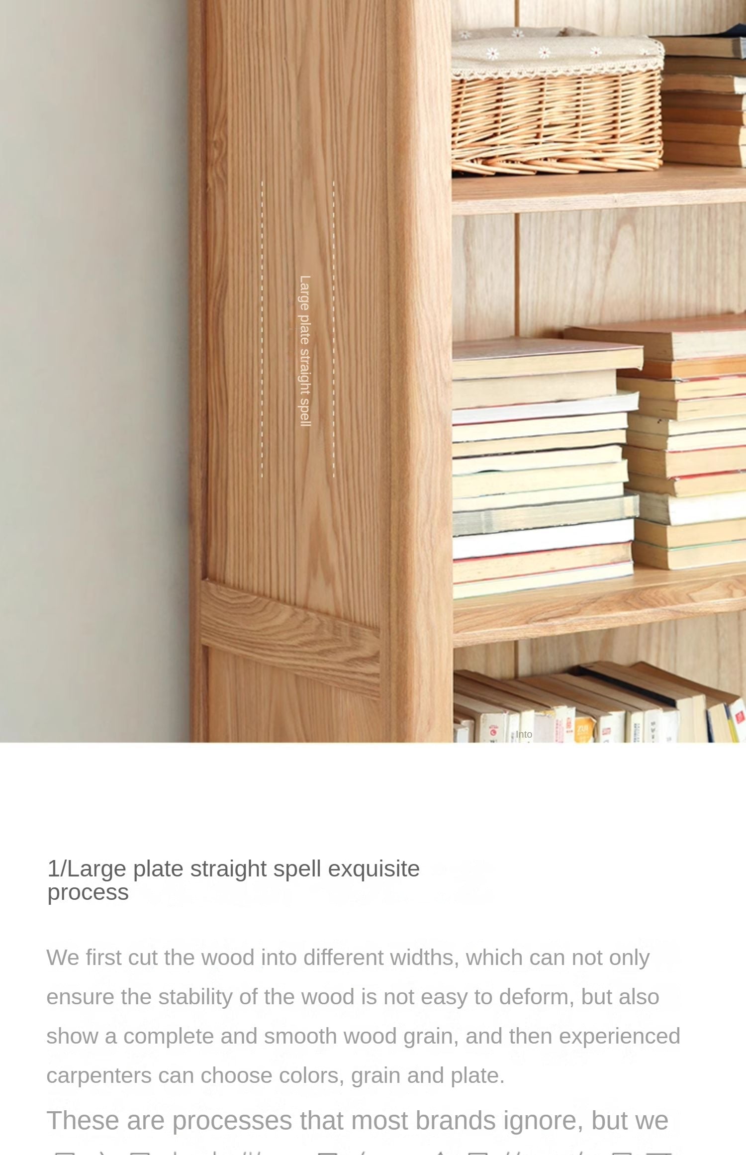 Ash Solid Wood Combination Bookcase Bookshelf