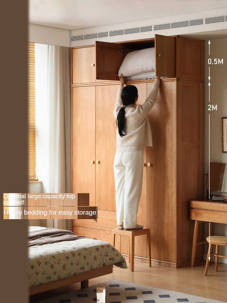 Сherry Solid Wood Exquisite Wardrobe.