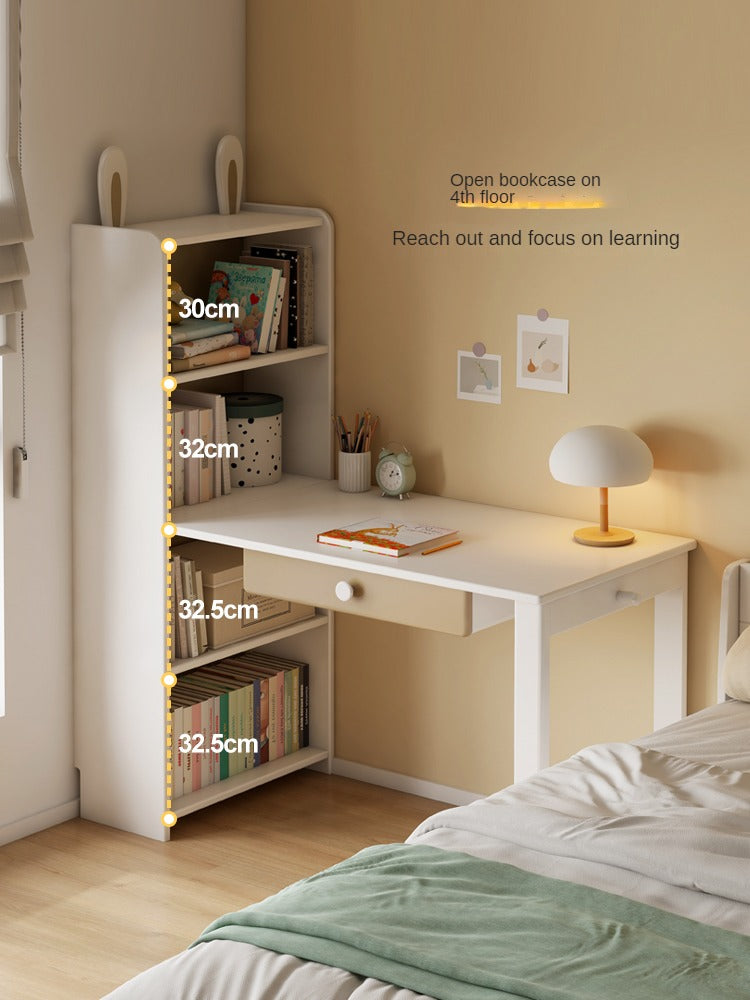 Beech Solid Wood Desk Bookcase Combination