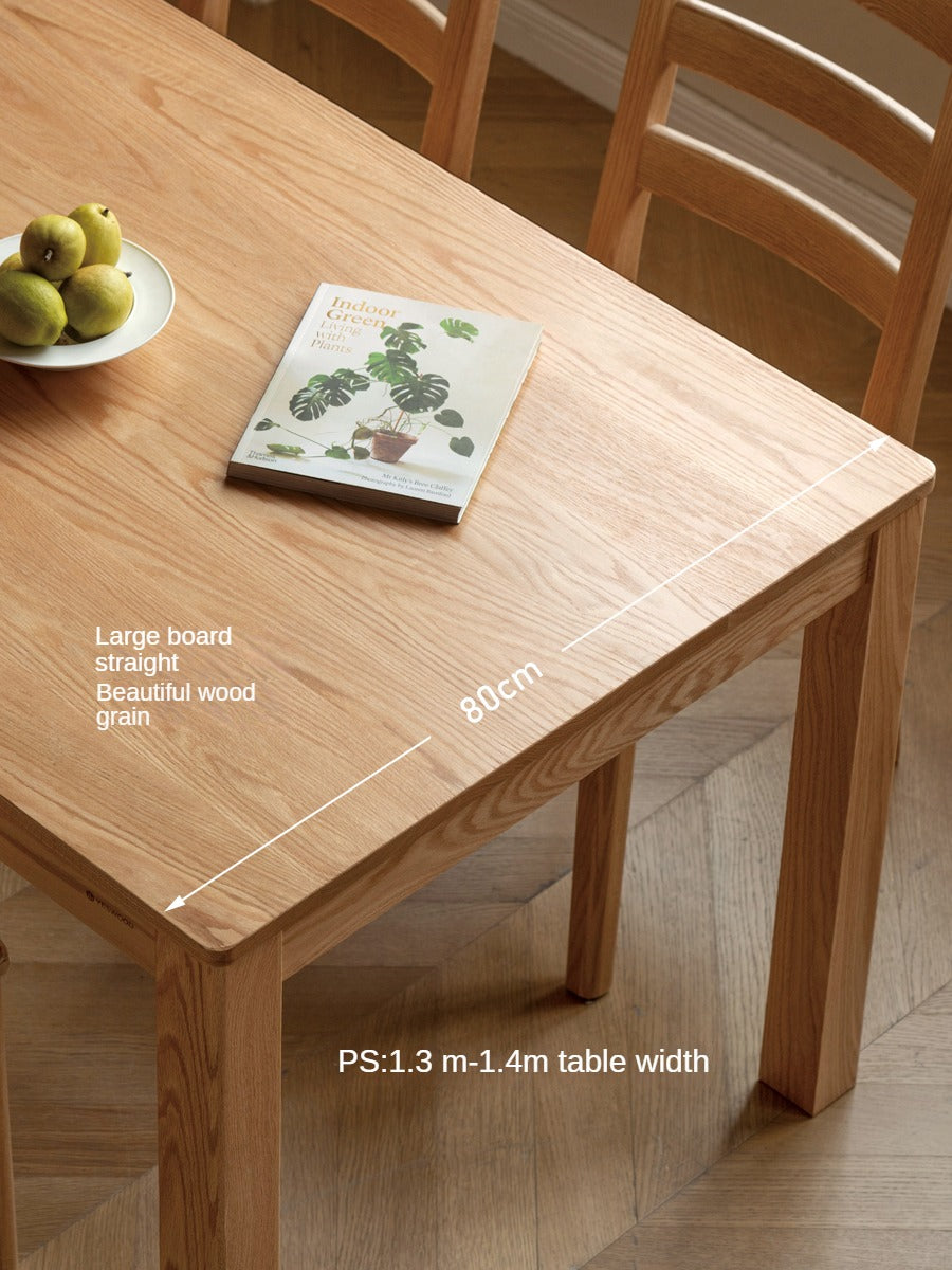 Oak Solid Wood, Solid Rubberwood Nordic Dining Table