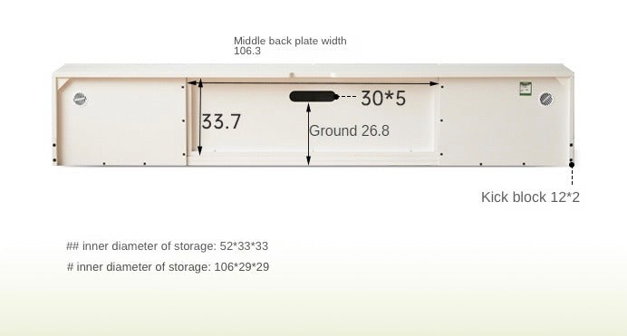 Oak, Rubber Solid Wood TV Cabinet Cream Style Large Capacity.