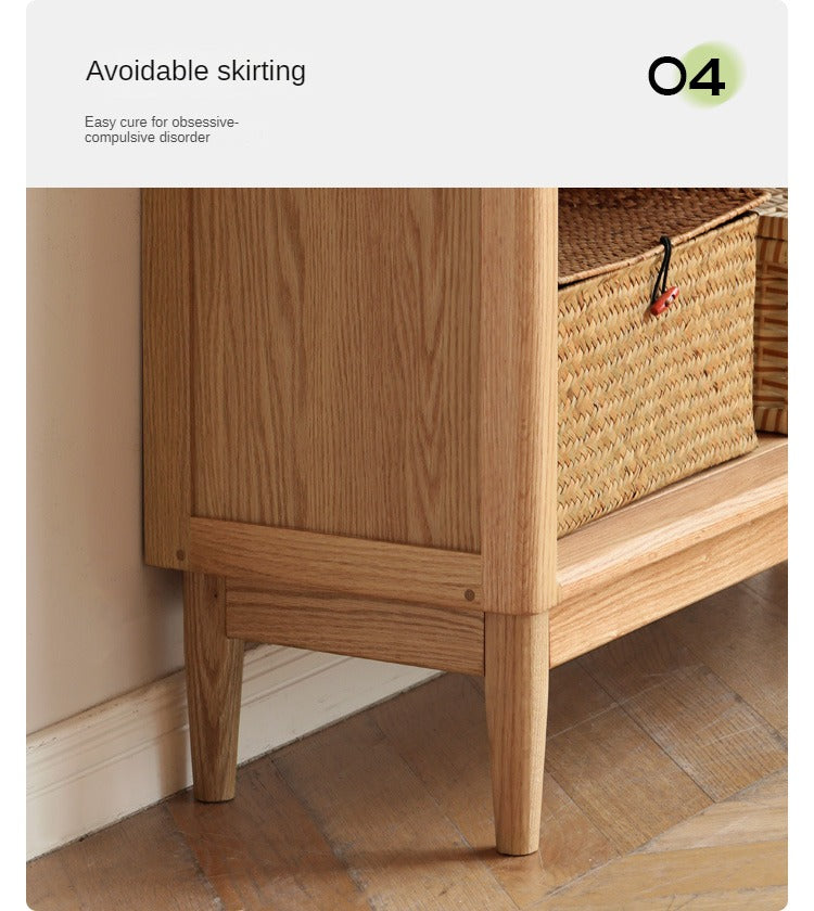 Oak Solid Wood Modern Glass Door Bookcase