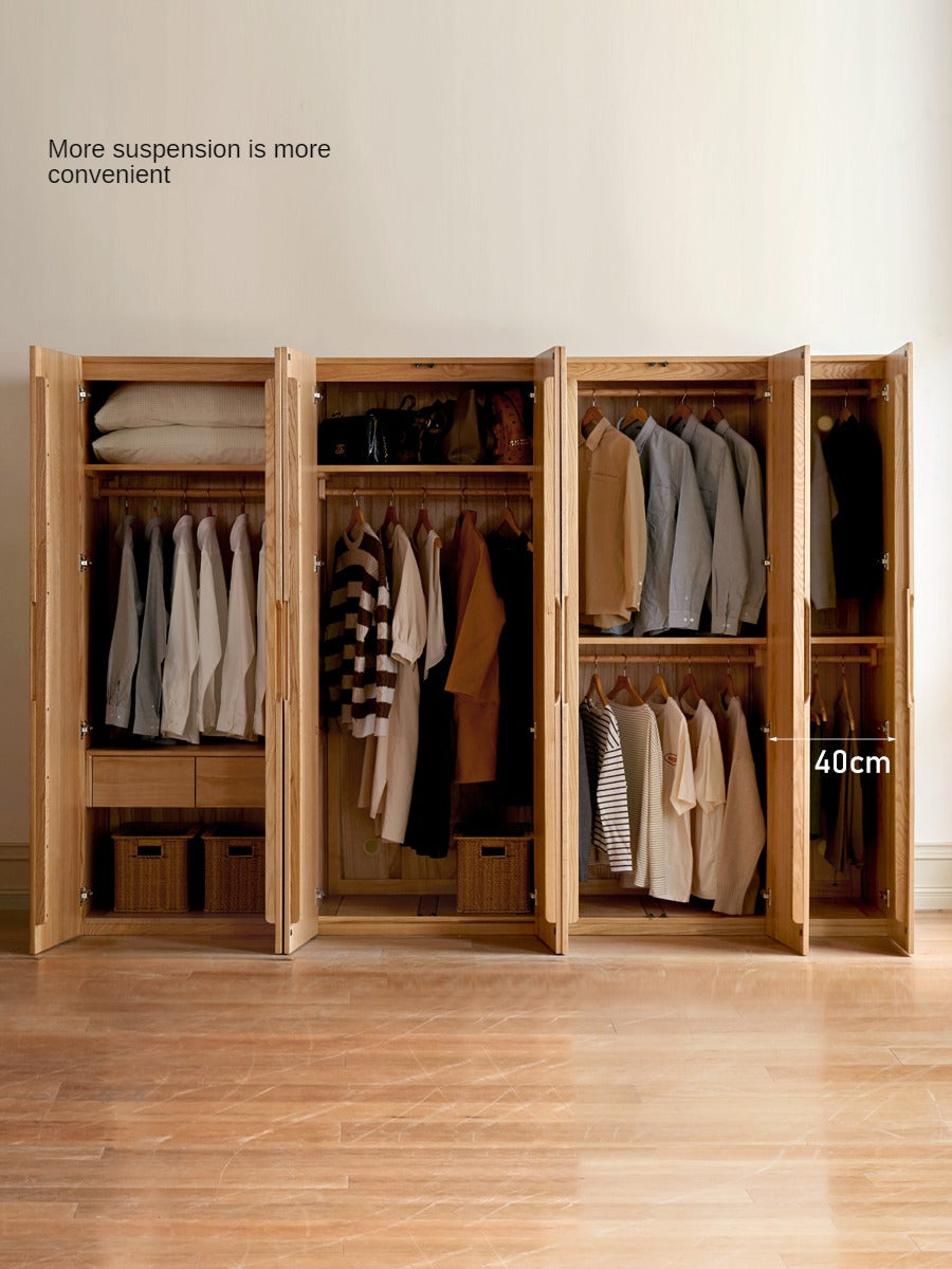 Oak Solid Wood Nordic Wardrobe.