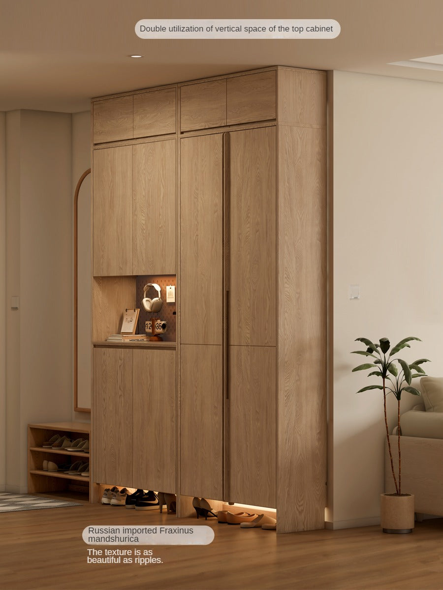Ash, Oak Solid Wood Shoe Cabinet, Entrance Cabinet Combination Storage
