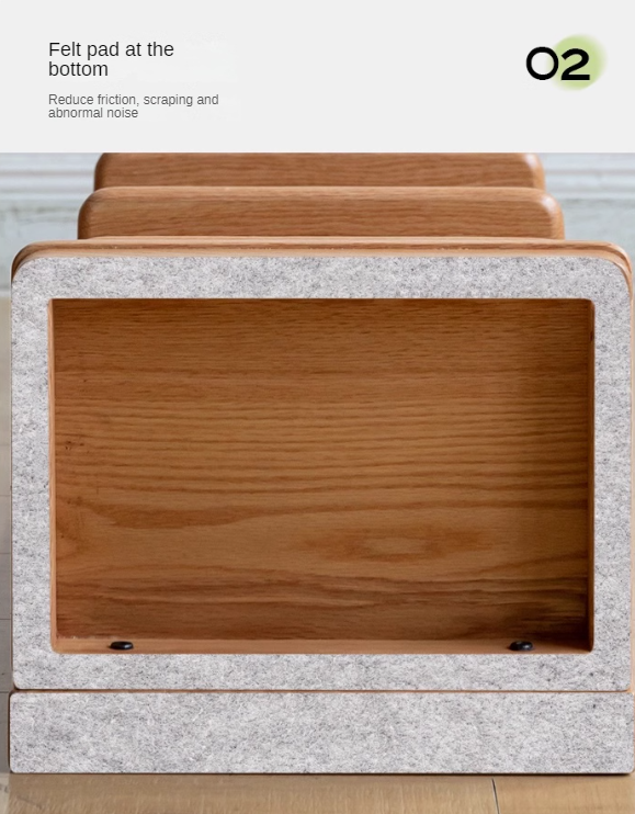 Oak solid wood modern multi-layer bookshelf.
