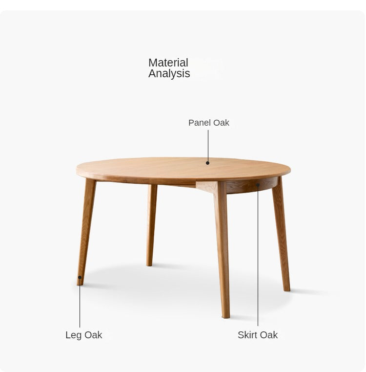 Oak Solid Wood Folding Dining Table