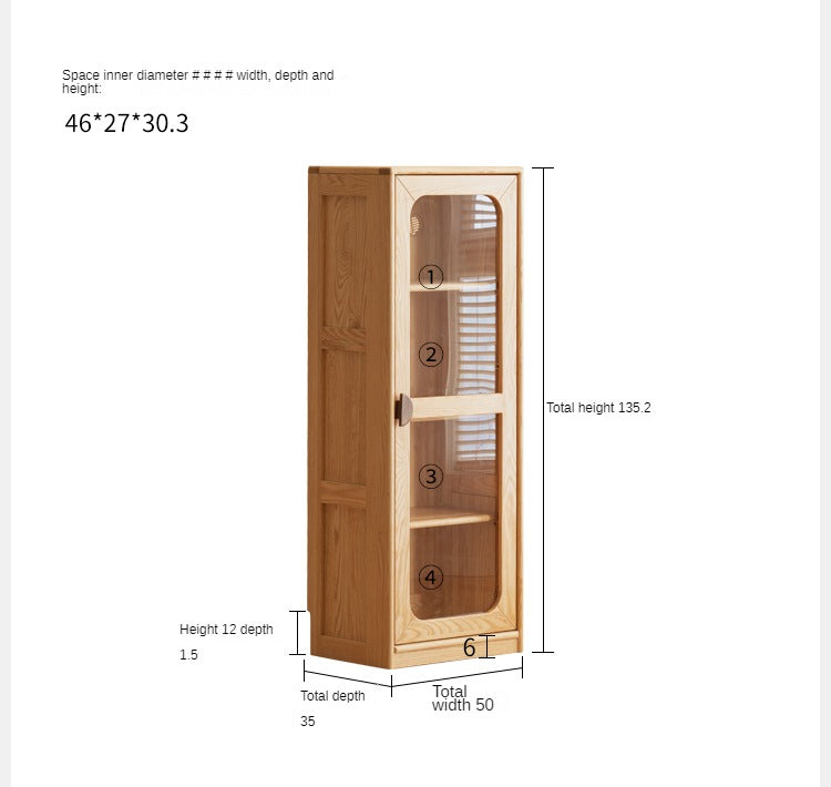Oak Solid Wood Kids Bookcase Combination Bookshelf