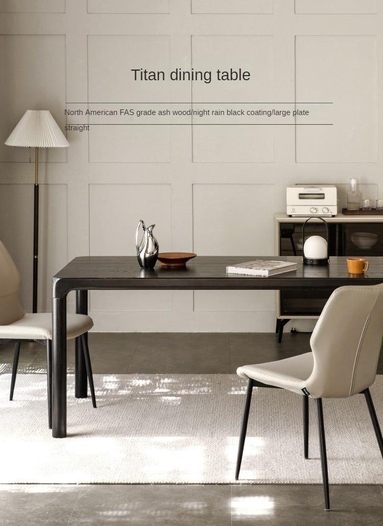 Ash Solid Wood Black Nordic Dining Table