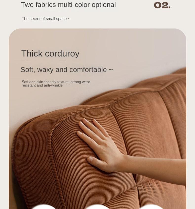 Fabric Sofa Antique Style Telescopic Dual-purpose Sofa.