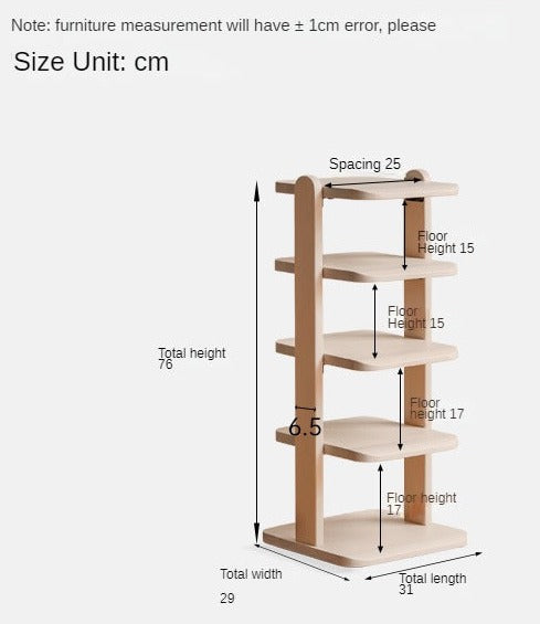 Beech, Rubberwood Solid Wood Narrow Shoe Rack
