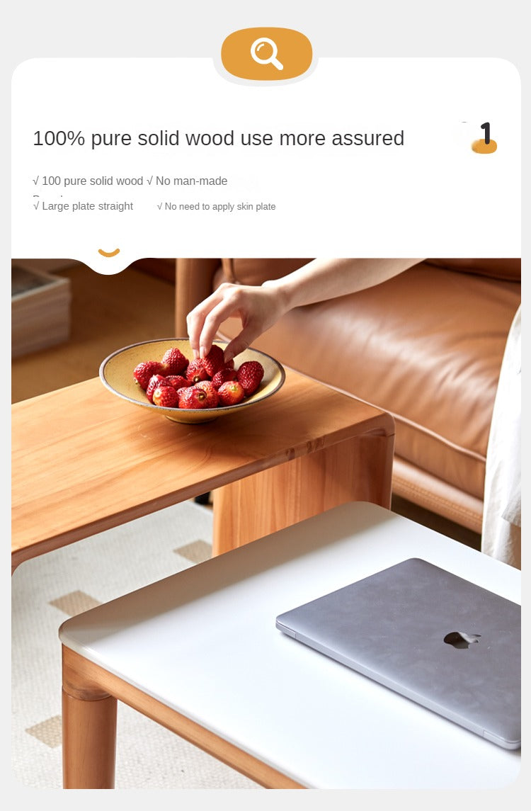 Pine Solid Wood Modern Combination Rock Plate Coffee Table