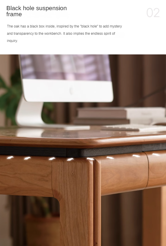 Cherry Solid Wood Color Large Office Desk