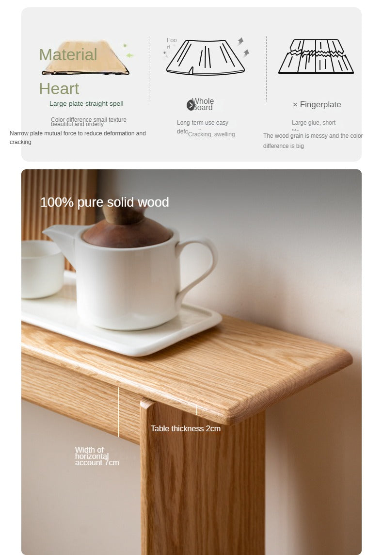 Oak, Solid Rubber Wood Entrance Corridor Console Table