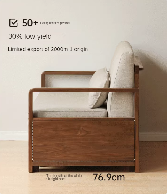 Black Walnut, Solid Sandalwood Folding Sofa Bed.