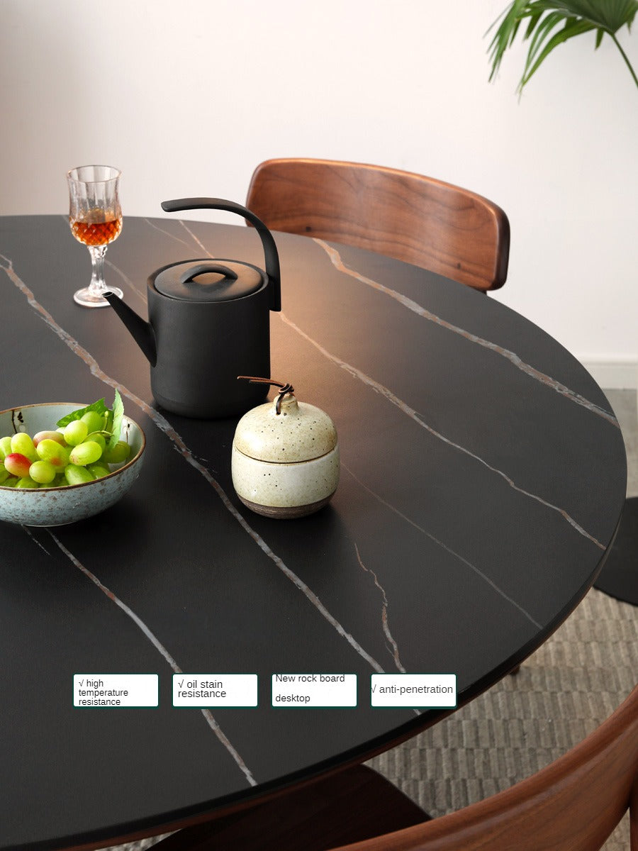 Black Walnut Solid Wood Round Dining Table