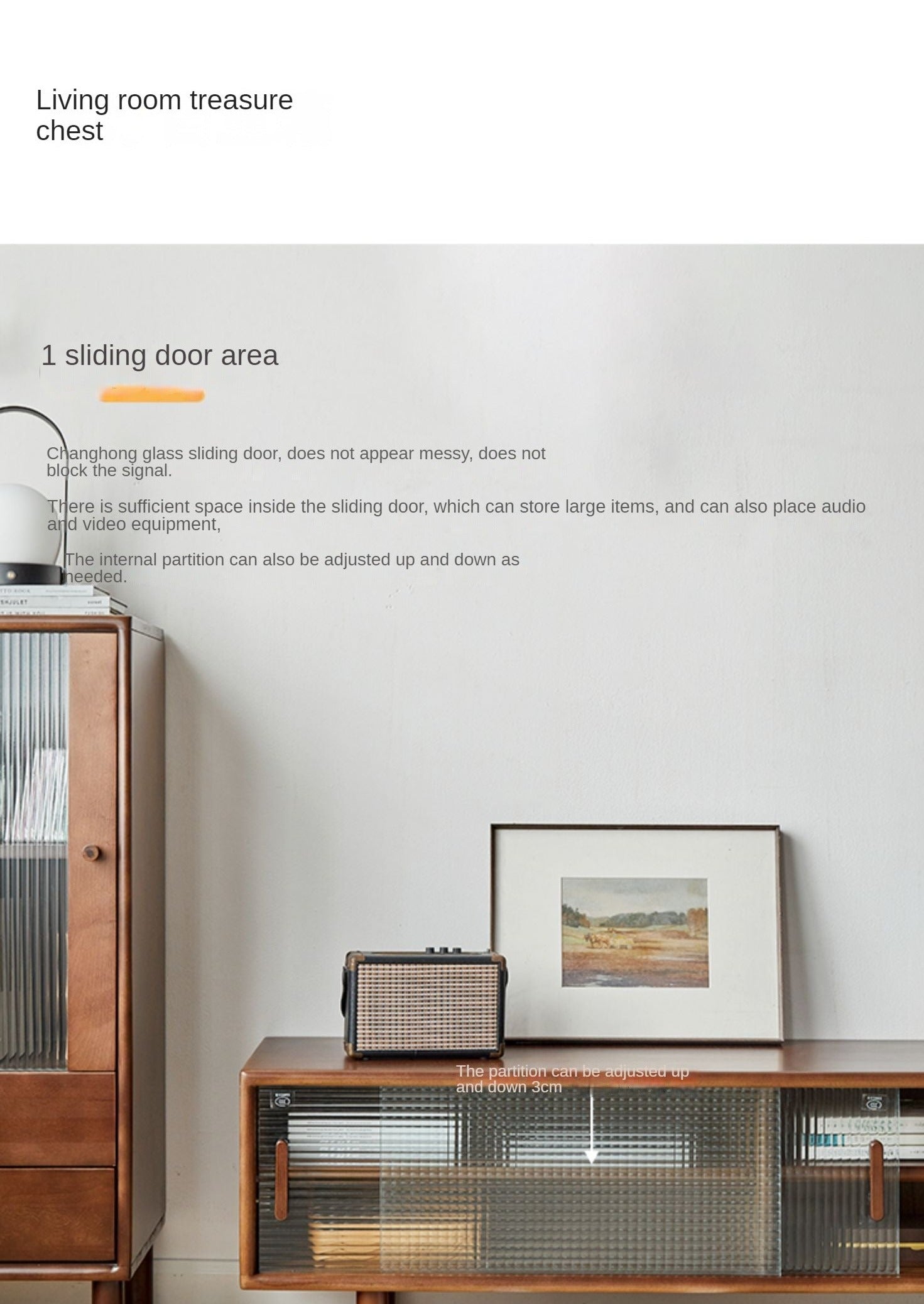 Beech Solid Wood Large TV Cabinet.