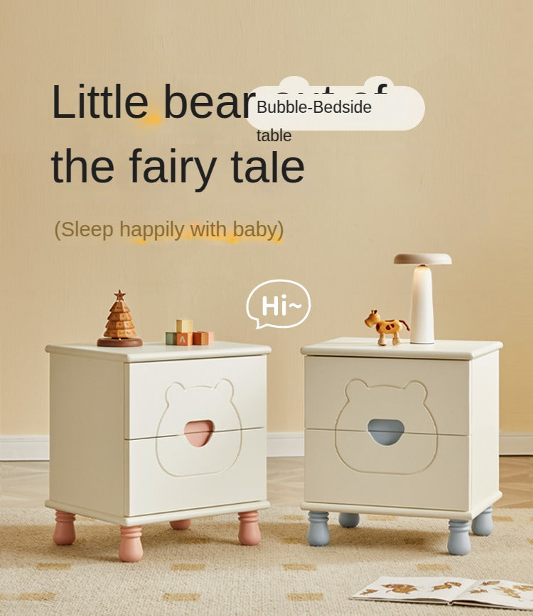 Rubber Solid Wood Children's Nightstand