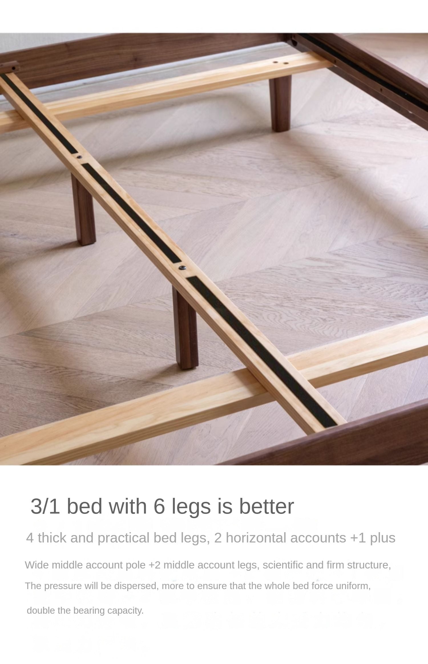 North American black walnut, Ash Solid Wood platform bed