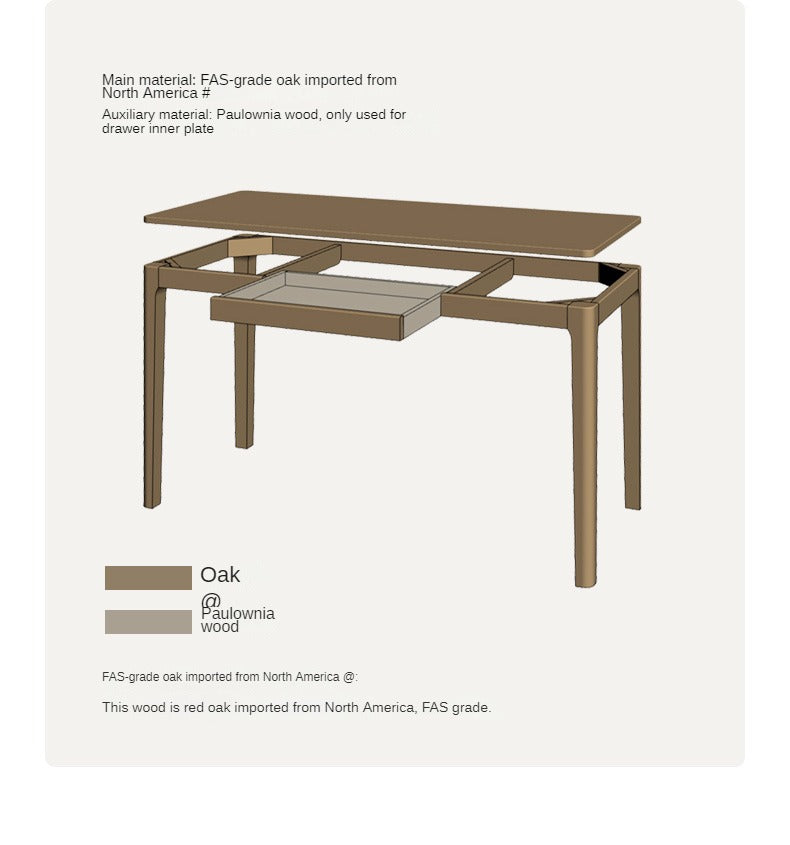 Oak, Beech Solid Wood Walnut Color Office Desk