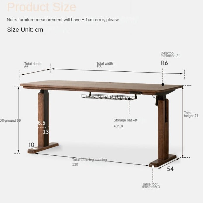 Black Walnut, Oak, Sandalwood, Ash Solid Wood Electric Elevating Desk