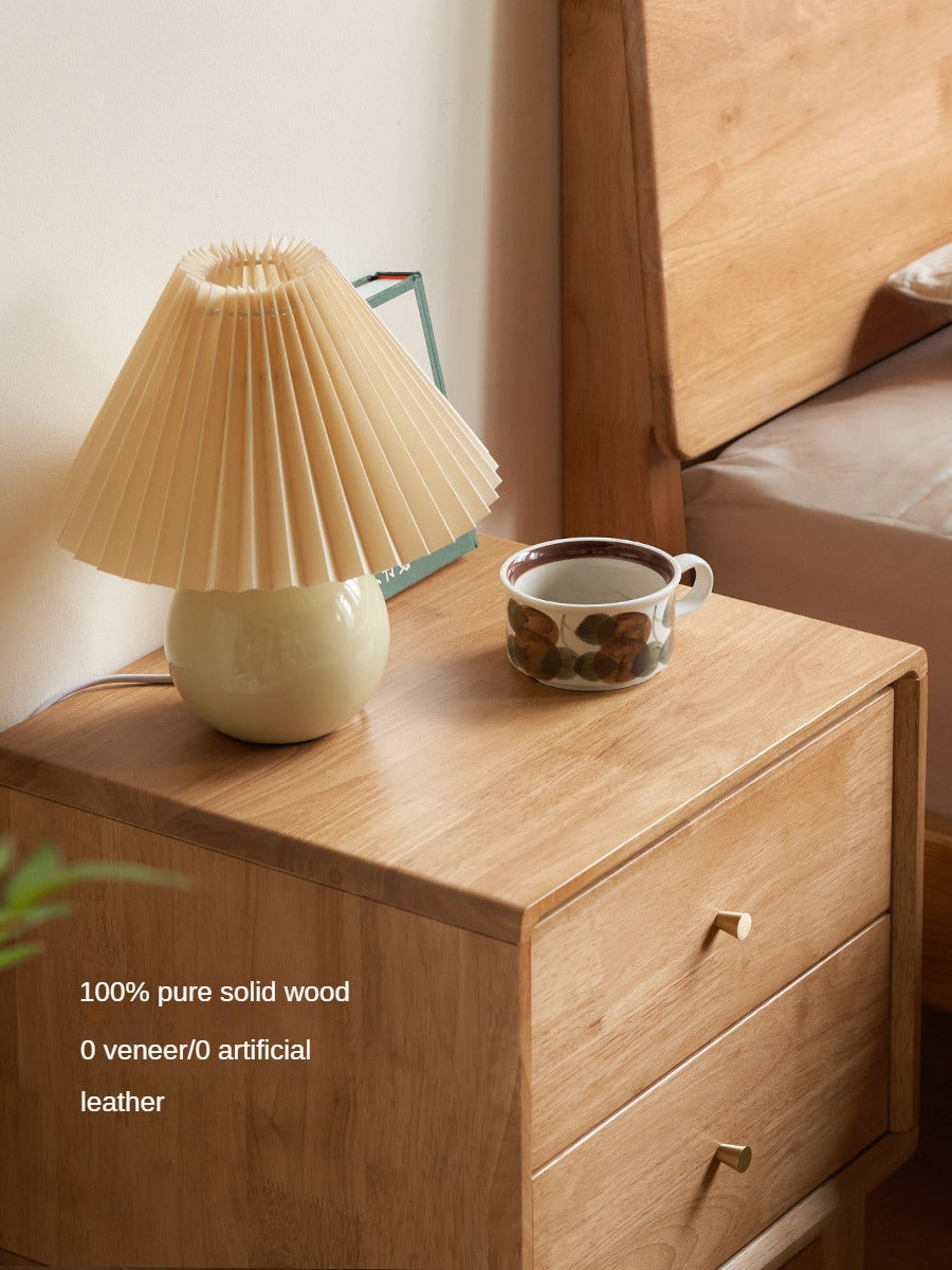 Ash, Oak Solid Wood, Solid RubberWood Nightstand)