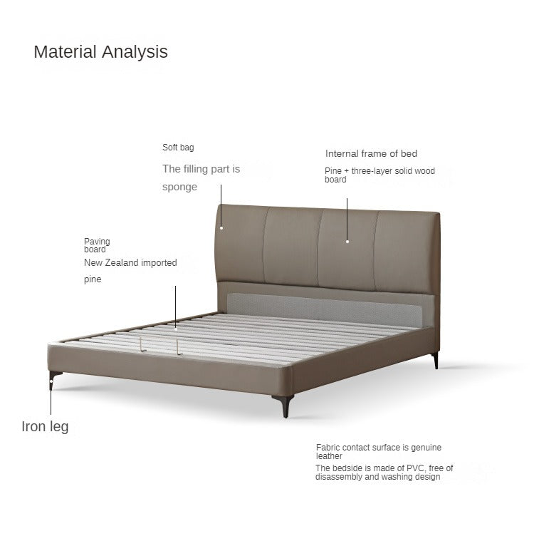 Leather Curved Design Bed