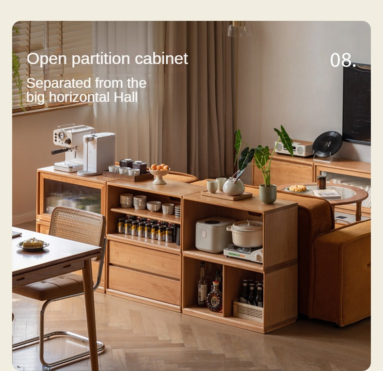 Cherry Solid Wood Free Combination Bookcase.