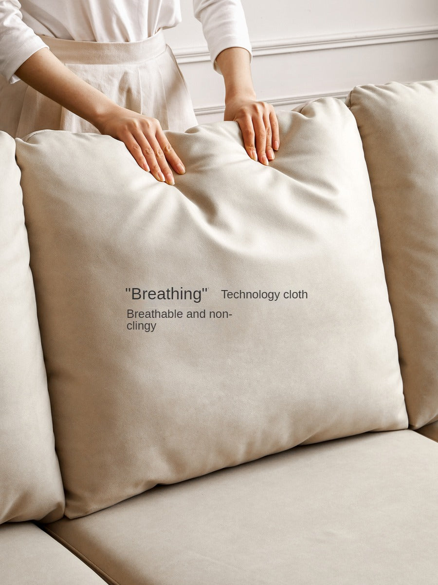 Fabric White Straight Cream Style Modern Sofa.